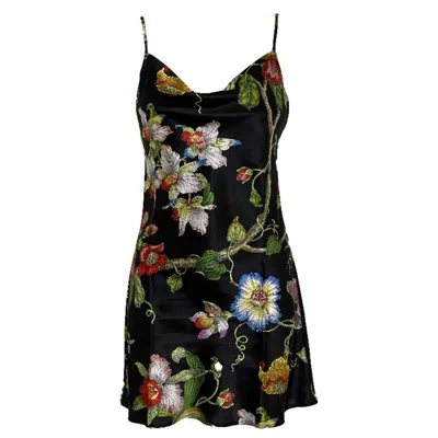 Olivia Von Halle Minnie Beatrice Dress In Black In Multi