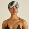 Olivia Von Halle Nika Black And Ivory Eye Mask In Black