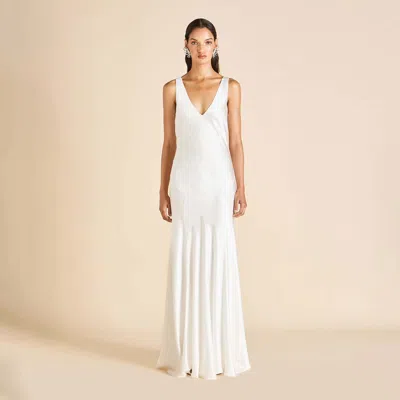 Olivia Von Halle Paloma Ivory Dress In White