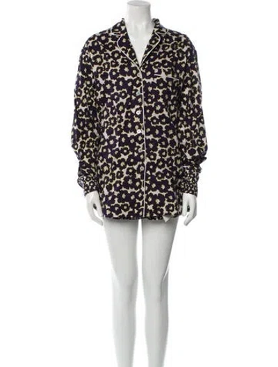 Pre-owned Olivia Von Halle Printed Short Set In Multi