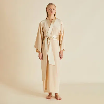 Olivia Von Halle Queenie Caramel Robe In Gray