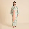Olivia Von Halle Queenie Mansion Peach Landscape Robe In Orange