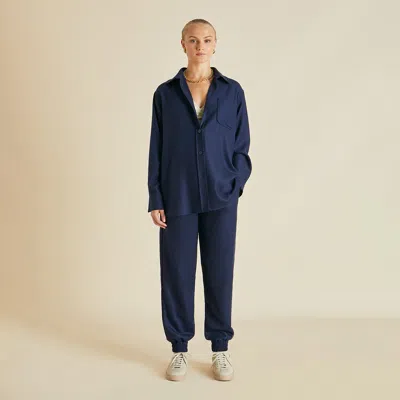 Olivia Von Halle Radziwill Osaka Navy Tracksuit In Navy Blue