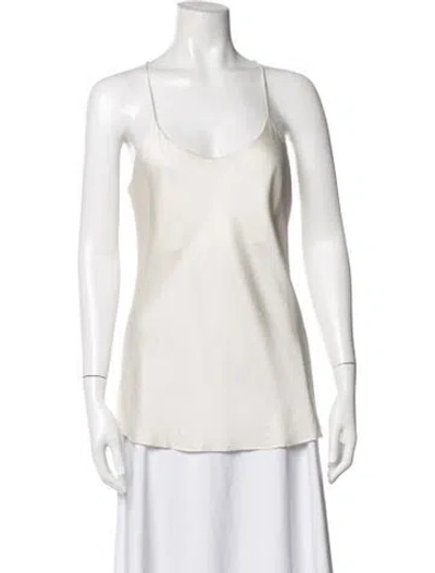 Pre-owned Olivia Von Halle Scoop Neck Sleeveless Top In Neutrals