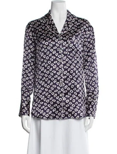 Pre-owned Olivia Von Halle Silk Animal Print Pajamas In Multicolor