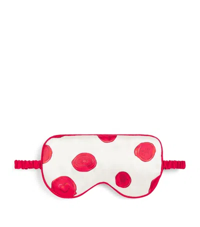 Olivia Von Halle Silk Audrey Eye Mask In Red