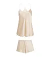 Olivia Von Halle Silk Bella Pyjama Set In Beige