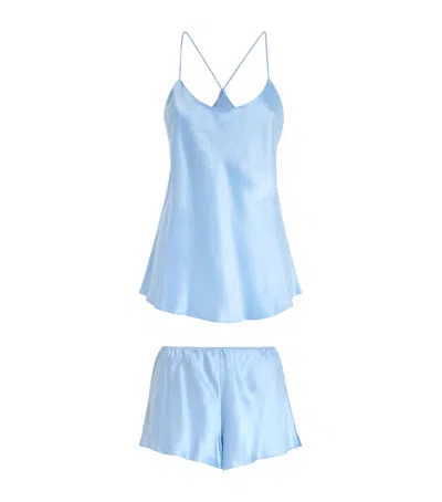 Olivia Von Halle Silk Bella Pyjama Set In Blue