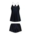 Olivia Von Halle Silk Bella Pyjama Set In Navy