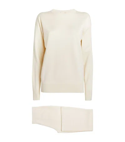 Olivia Von Halle Silk-blend Carmel Tracksuit In Ivory