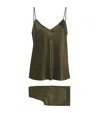Olivia Von Halle Silk Bliss Pyjama Set In Green
