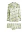 Olivia Von Halle Silk Can-can Lila Pyjama Set In Green
