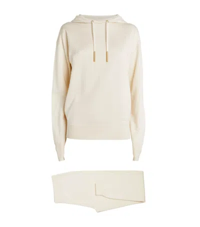 Olivia Von Halle Gia Kasbah Beige Silk-cashmere Tracksuit In Cream