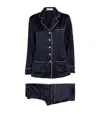 Olivia Von Halle Silk Coco Pyjama Set In Navy