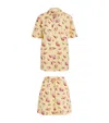 Olivia Von Halle Silk-cotton Emeli Helios Pyjama Set In White