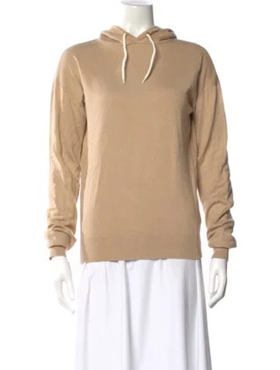 Pre-owned Olivia Von Halle Silk Crew Neck Sweater In Neutral