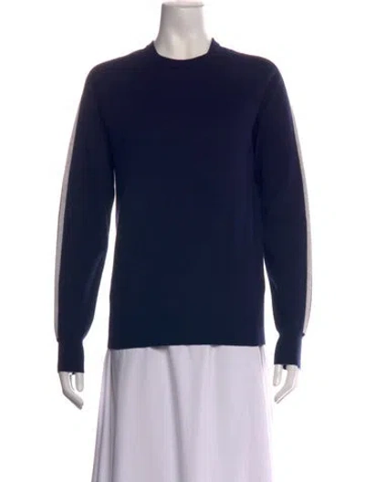 Pre-owned Olivia Von Halle Silk Crew Neck Sweatshirt In Blue