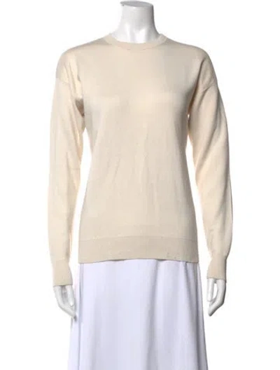 Pre-owned Olivia Von Halle Silk Crew Neck Sweatshirt In Neutrals