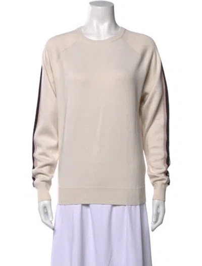 Pre-owned Olivia Von Halle Silk Crew Neck Sweatshirt In Neutrals