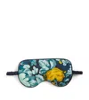 Olivia Von Halle Silk Floral Audrey Eye Mask In Blue
