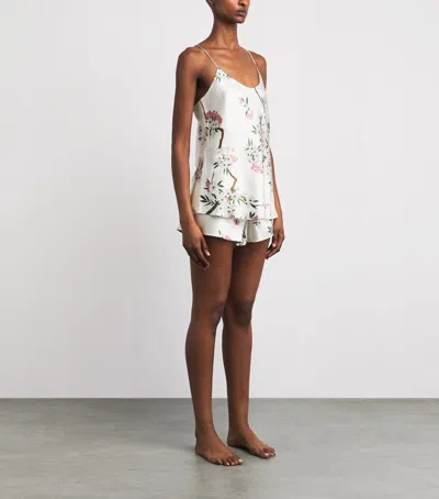 Olivia Von Halle Womens Bella Ana Silk Pyjama Camisole Set In White