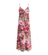 Olivia Von Halle Silk Floral Garbo Midi Dress In Red