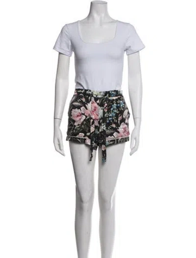Pre-owned Olivia Von Halle Silk Floral Print Pajamas In White