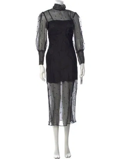 Pre-owned Olivia Von Halle Silk Long Dress In Black
