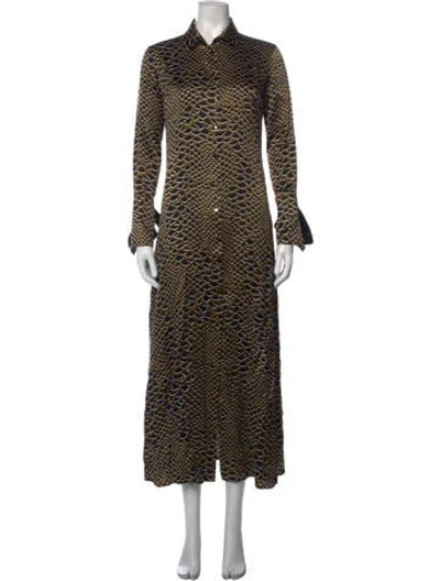 Pre-owned Olivia Von Halle Silk Long Dress In Black