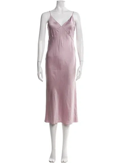 Pre-owned Olivia Von Halle Silk Long Dress In Pink