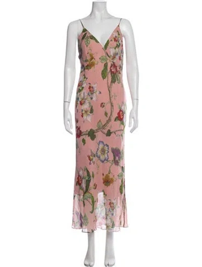 Pre-owned Olivia Von Halle Silk Long Dress In Pink