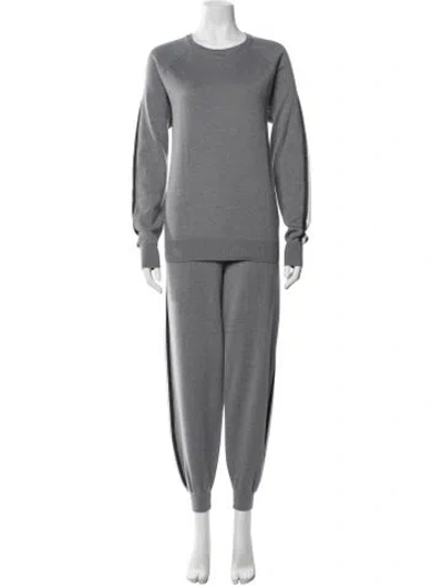 Pre-owned Olivia Von Halle Silk Lounge Set In Grey