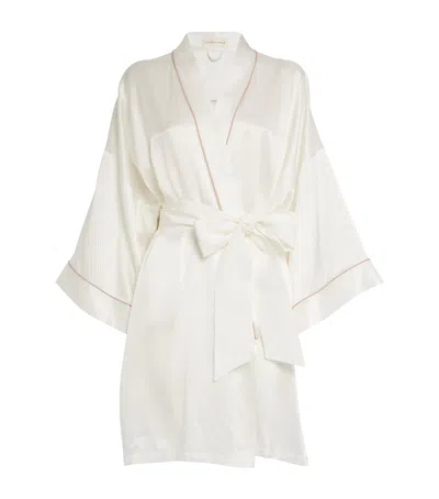 Olivia Von Halle Silk Mimi Robe In Ivory