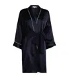 Olivia Von Halle Silk Mimi Robe In Navy