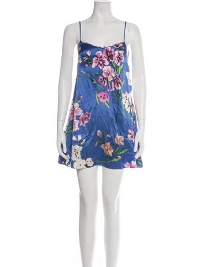 Pre-owned Olivia Von Halle Silk Mini Dress In Multicolor