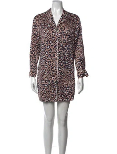 Pre-owned Olivia Von Halle Silk Mini Dress In Neutrals