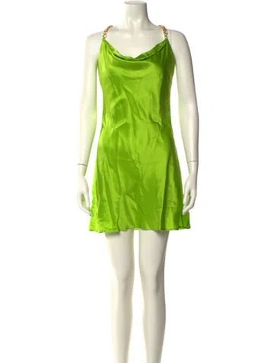 Pre-owned Olivia Von Halle Silk Mini Dress W/ Tags In Green