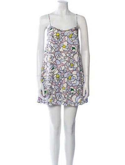 Pre-owned Olivia Von Halle Silk Mini Dress In White
