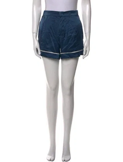 Pre-owned Olivia Von Halle Silk Mini Shorts In Blue