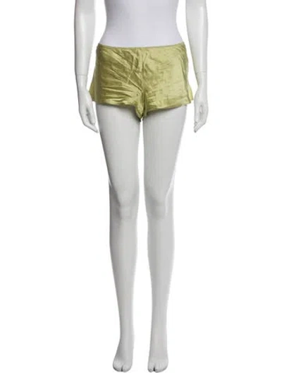 Pre-owned Olivia Von Halle Silk Mini Shorts In Green