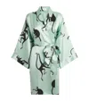 Olivia Von Halle Silk Monkey Print Mimi Robe In Brown