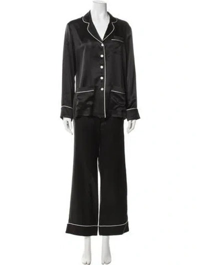 Pre-owned Olivia Von Halle Silk Pajamas In Black