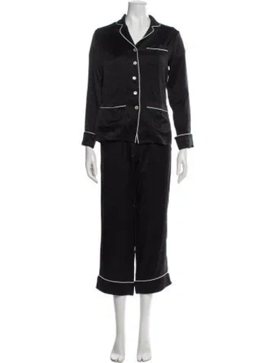 Pre-owned Olivia Von Halle Silk Pajamas In Black