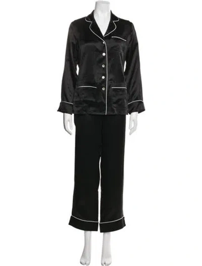 Pre-owned Olivia Von Halle Silk Pajamas In Black