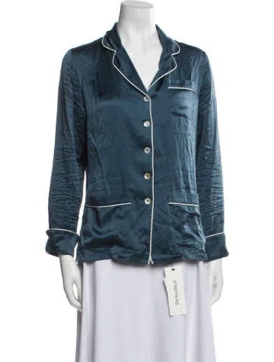 Pre-owned Olivia Von Halle Silk Pajamas In Blue