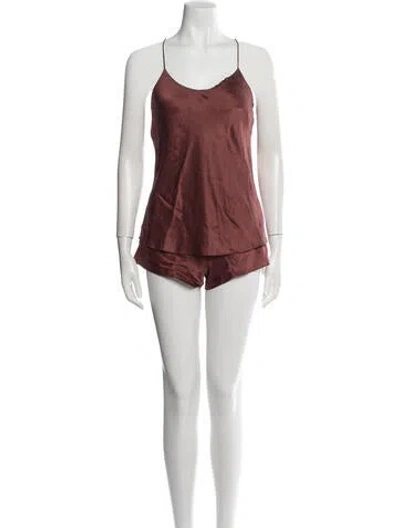 Pre-owned Olivia Von Halle Silk Pajamas In Brown