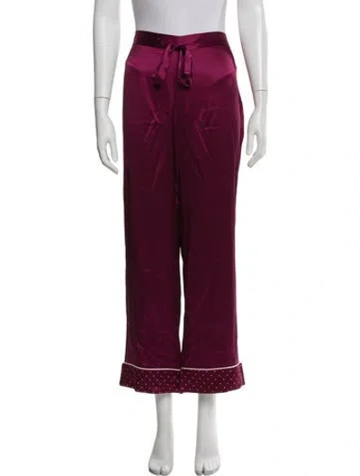 Pre-owned Olivia Von Halle Silk Pajamas In Burgundy