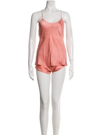 Pre-owned Olivia Von Halle Silk Pajamas In Pink