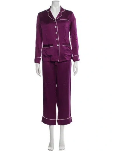 Pre-owned Olivia Von Halle Silk Pajamas In Purple