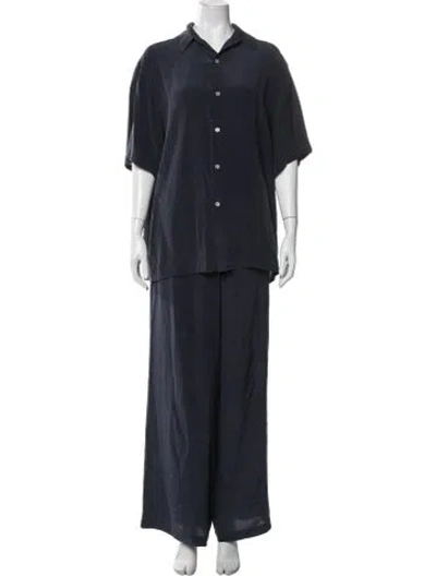 Pre-owned Olivia Von Halle Silk Pant Set In Blue